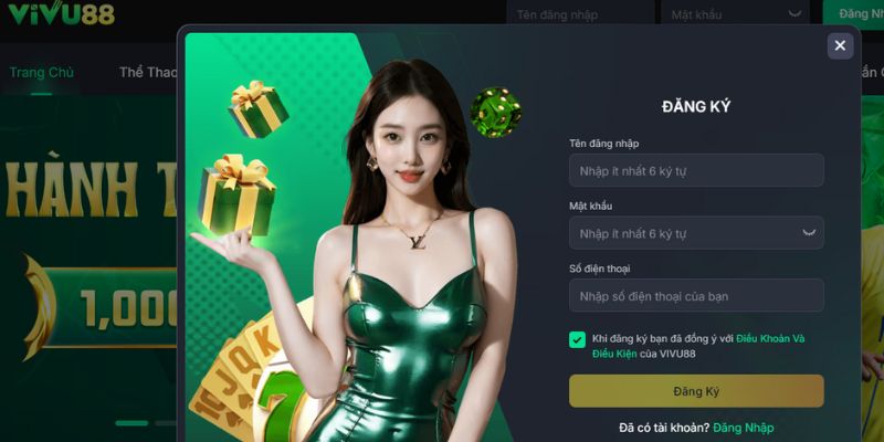 VIVU88 Điểm Đến Giải Trí Trực Tuyến Hấp Dẫn Nhất 2025 4 Các bước mở tài khoản nhanh tại VIVU88